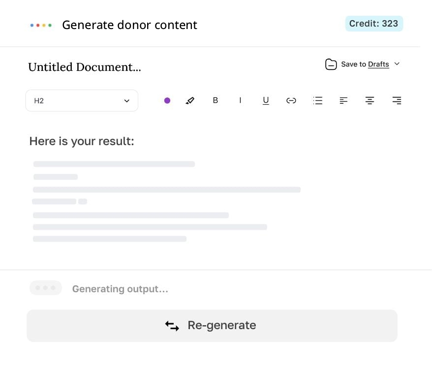 Generate, edit, export.